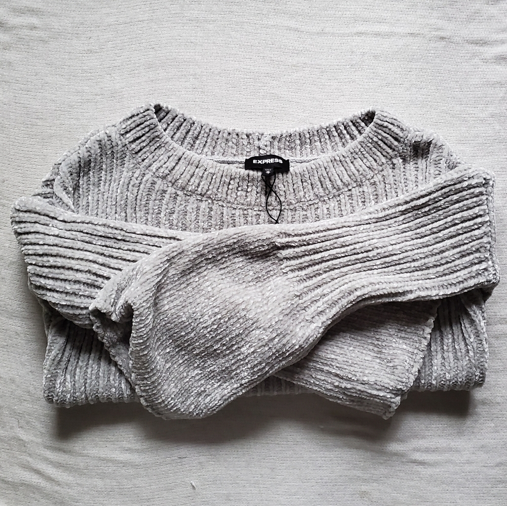 Express chunky knit velvet sweater size XS